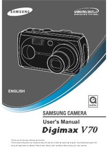 Samsung Digimax V 70 manual. Camera Instructions.