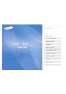 Samsung ES 80 manual. Camera Instructions.