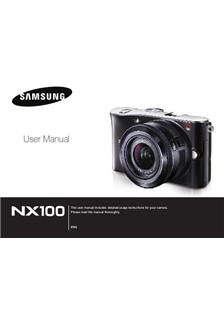 Samsung NX100 manual. Camera Instructions.