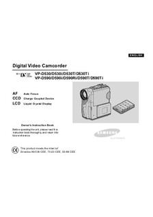 Samsung VP D 590 Ti manual. Camera Instructions.