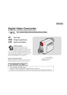 Samsung SC D 366 manual. Camera Instructions.