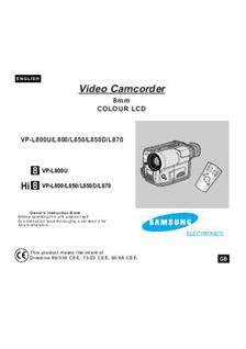 Samsung VP L 850 D manual. Camera Instructions.