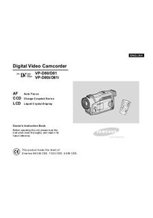 Samsung VP D 81 i manual. Camera Instructions.