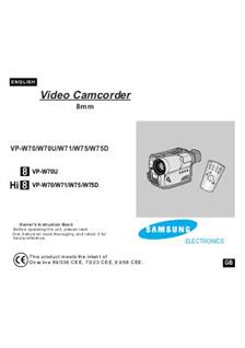 Samsung VP W 71 manual. Camera Instructions.