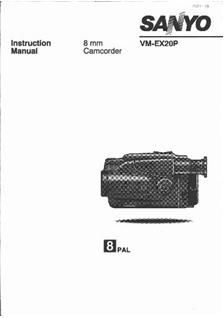 Sanyo VM EX 20 P manual. Camera Instructions.