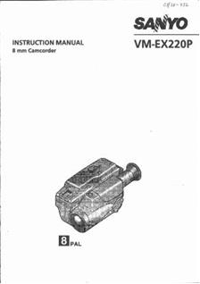 Sanyo VM EX 220 P manual. Camera Instructions.