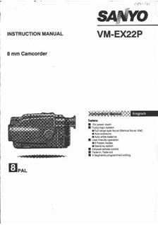 Sanyo VM EX 22 P manual. Camera Instructions.