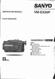 Sanyo VM EX 26 P manual. Camera Instructions.