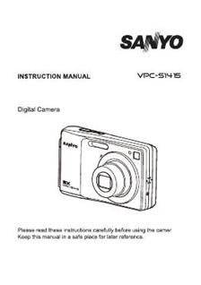 Sanyo VPC-S1415 manual. Camera Instructions.