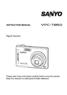 Sanyo VPC T 850 manual. Camera Instructions.
