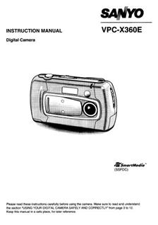 Sanyo VPC X 360 E manual. Camera Instructions.