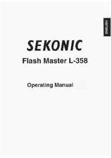 Sekonic L 358 Flash Master manual. Camera Instructions.