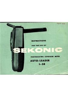 Sekonic L 38 Leader Auto manual. Camera Instructions.