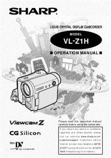 Sharp VL Z 1 H manual. Camera Instructions.