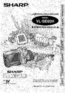 Sharp VL SD 20 H manual. Camera Instructions.