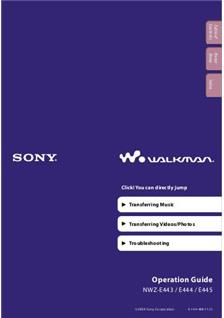 Sony NWZ E444 manual. Camera Instructions.