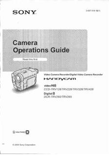 Sony CCD TRV 128 E manual. Camera Instructions.