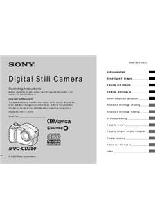 Sony MVC CD 350 manual. Camera Instructions.