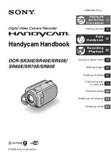 Sony DCR SR 80 manual. Camera Instructions.