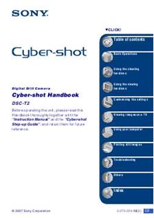 Sony Cyber-shot T2 manual. Camera Instructions.