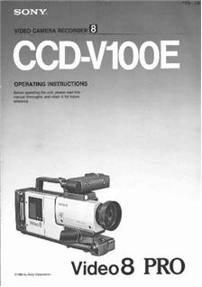 Sony CCD V 100 E manual. Camera Instructions.