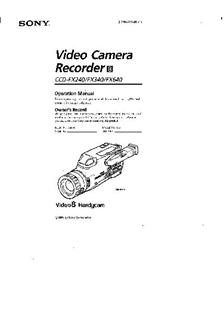 Sony CCD FX 240 manual. Camera Instructions.