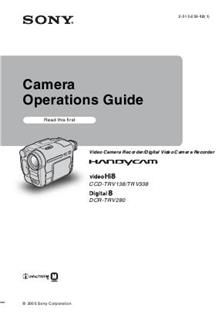 Sony DCR TRV 280 E manual. Camera Instructions.