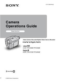 Sony CCD TRV 238 manual. Camera Instructions.