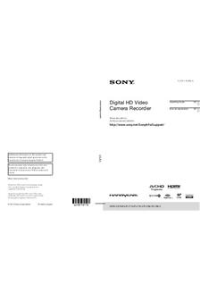 Sony HDR CX 760 manual. Camera Instructions.