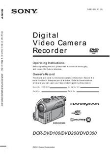 Sony DCR DVD 300 E manual. Camera Instructions.