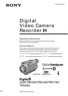 Sony DCR TRV 240 E manual. Camera Instructions.