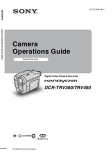 Sony DCR TRV 380 manual. Camera Instructions.