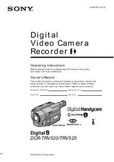 Sony DCR TRV 525 E manual. Camera Instructions.