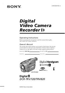 Sony DCR TRV 720 E manual. Camera Instructions.