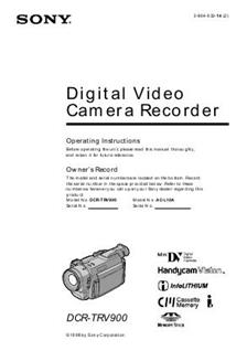 Sony DCR TRV 900 manual. Camera Instructions.