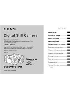 Sony Cyber-shot P31 manual. Camera Instructions.