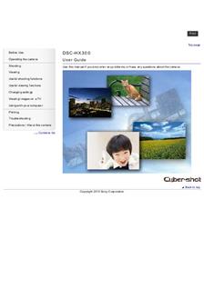Sony Cyber-shot HX300 manual. Camera Instructions.