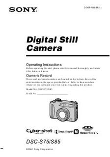 Sony Cyber-shot S75 manual. Camera Instructions.