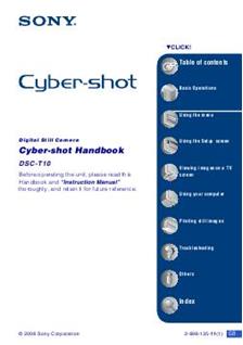 Sony Cyber-shot T10 manual. Camera Instructions.