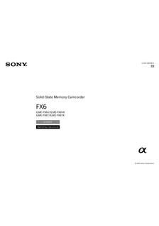 Sony fx6 manual. Camera Instructions.