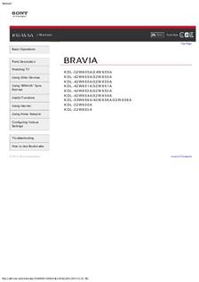 Sony Bravia  KDL32W653A manual. Camera Instructions.