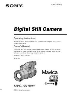 Sony MVC CD 1000 manual. Camera Instructions.