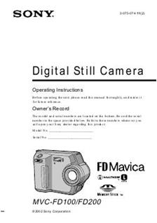 Sony MVC FD 100 manual. Camera Instructions.