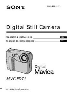 Sony MVC FD 71 manual. Camera Instructions.