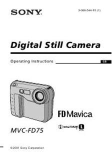 Sony MVC FD 75 manual. Camera Instructions.