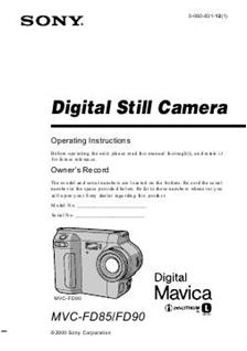 Sony MVC FD 85 manual. Camera Instructions.