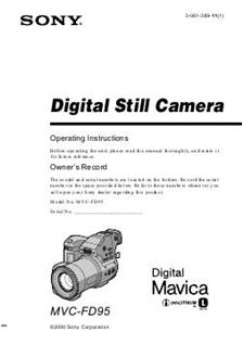 Sony MVC FD 95 manual. Camera Instructions.