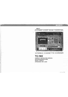 Sony TC 160 manual. Camera Instructions.