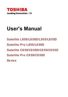 Toshiba Satellite Pro C 850 manual. Camera Instructions.