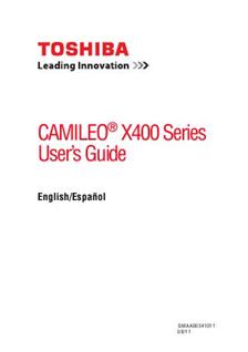 Toshiba Camileo X 400 manual. Camera Instructions.